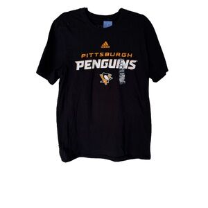 NEW WITH TAGS Adidas Black and Gold Pittsburgh Penguins Shirt  Size Medium